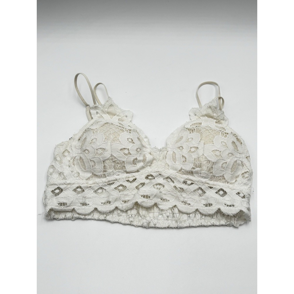 Boho Lace Bralette Crop Top Cream Festival Cottagecore Romantic S - Picture 3 of 6